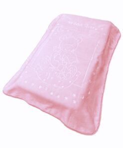 Κουβέρτα Κούνιας Βελουτέ Polyester 110x140εκ. Sweet Bear 12 Pink DimCol24home