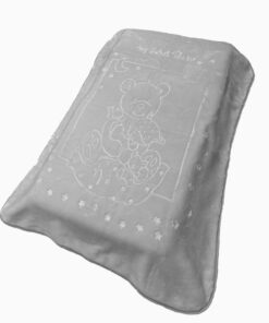 Κουβέρτα Κούνιας Βελουτέ Polyester 110x140εκ. Sweet Bear 13 Light Grey DimCol24home