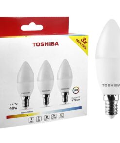 Λάμπα Led Σετ 3τμχ C37 4,7W E14 Θερμό Φως Toshiba 88-45524home