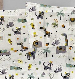 Μαξιλαροθήκη Βαμβακερή Bebe 35x45εκ. Zoo 557 White-Grey DimCol24home