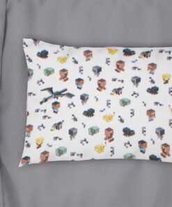Μαξιλαροθήκη Bebe Φάκελος Βαμβακερή 35x45εκ. Minecraft 566 White-Grey DimCol24home