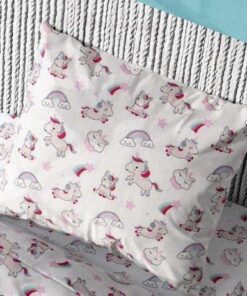 Μαξιλαροθήκη Φάκελος Βαμβακερή 50x70εκ. Unicorn 108 White-Pink DimCol24home