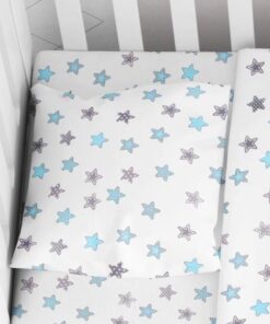 Μαξιλαροθήκη Φάκελος Βαμβακερή Bebe 35x45εκ. Star 104 Sky Blue Dimcol24home