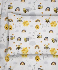 Μαξιλαροθήκη Φάκελος Βαμβακερή Rotary 50x70εκ. Honey Bee 545 White-Yellow Dimcol24home