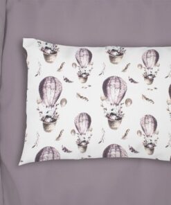 Μαξιλαροθήκη Φανελένια 50x70εκ. Hot Air Ballon 78 Lilac DimCol24home
