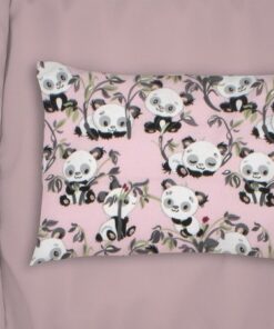 Μαξιλαροθήκη Φανελένια Bebe 35x45εκ. Panda Bear 97 Pink DimCol24home
