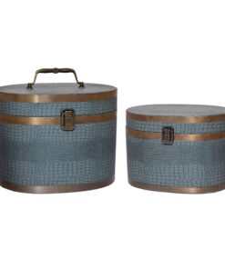 Μπαούλο Σετ 2τμχ Οβάλ Δερματίνης 30x22x24,5εκ.-26x18x18,5εκ. iliadis 8532724home