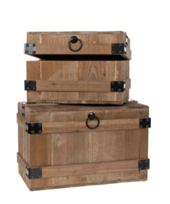 Μπαούλο Σετ 2τμχ Ξύλινο Καφέ 42x23x25εκ.-33x19x22εκ. iliadis 8532124home