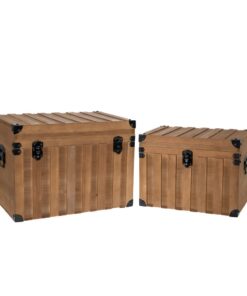Μπαούλο Σετ 2τμχ Ξύλινο Καφέ iliadis 42x30x31εκ.-34,5x25x25,5εκ. 8532324home