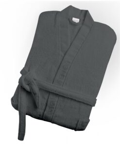 Μπουρνούζι Ενηλίκων Με Γιακά Βαμβακερό Extra Large Hola 4 Dark Grey Makis Tselios24home