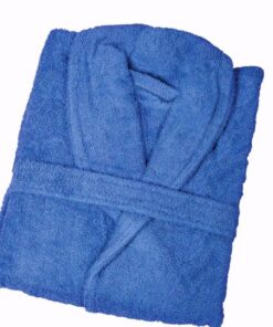 Μπουρνούζι Ενηλίκων Με Γιακά Βαμβακερό Large Daily Blue Sb home24home