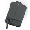 Μπουρνούζι Ενηλίκων Με Γιακά Βαμβακερό Large Hola 4 Dark Grey Makis Tselios24home