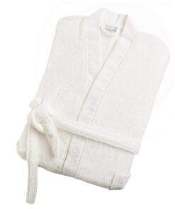 Μπουρνούζι Ενηλίκων Με Γιακά Βαμβακερό Medium Hola 1 White Makis Tselios24home