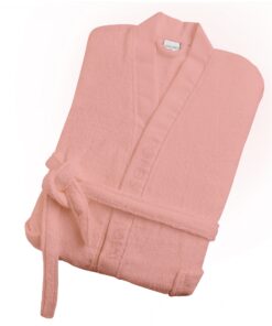 Μπουρνούζι Ενηλίκων Με Γιακά Βαμβακερό Small Hola 2 Pink Makis Tselios24home
