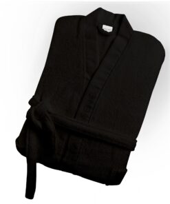 Μπουρνούζι Ενηλίκων Με Γιακά Βαμβακερό Small Hola 3 Black Makis Tselios24home