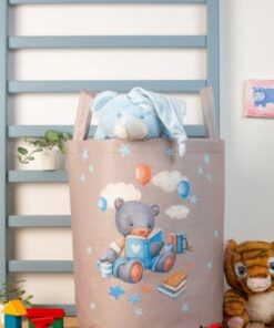 Παιδικό Καλάθι Αποθήκευσης Polyester Μπεζ-Καφέ Studying Bear 40 DimCol 45x30x50εκ.24home