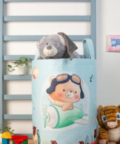 Παιδικό Καλάθι Αποθήκευσης Polyester Σιέλ Pilot 118 DimCol 45x30x50εκ.24home