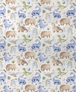 Πάνα Χασές Bebe Βαμβακερή 80x80εκ. Dinosaur 517 Sky Blue Dimcol24home