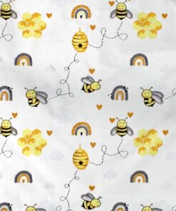 Πάνα Χασές Bebe Βαμβακερή 80x80εκ. Honey Bee 545 White-Yellow Dimcol24home
