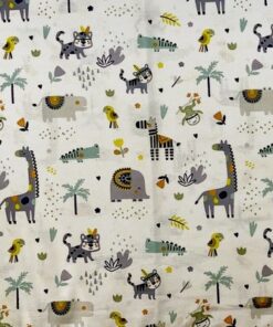 Πάνα Χασές Bebe Βαμβακερή 80x80εκ. Zoo 557 White-Grey DimCol24home