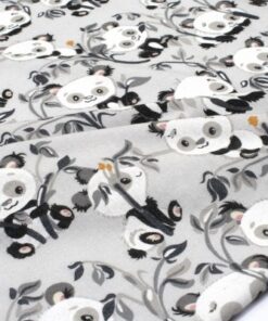 Πάνα Χασές Bebe Φανελένια 80x80εκ. Panda Bear 96 Grey DimCol24home