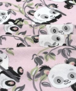 Πάνα Χασές Bebe Φανελένια 80x80εκ. Panda Bear 97 Pink DimCol24home