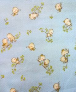 Πάνα Χασές Φανελένια Μπεμπέ 80x80εκ. Birds 14 Sky Blue Dimcol24home