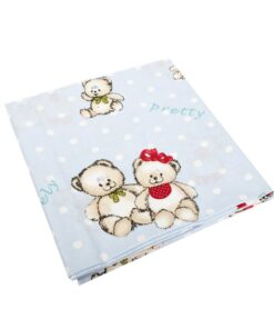 Πάνα Χασές Μπεμπέ 80x80εκ. Two Lovely Bears 64 Blue Dimcol24home