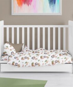 Παπλωματοθήκη Βαμβακερή Κούνιας 120x160εκ. Lion 532 Beige DimCol24home