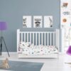 Παπλωματοθήκη Βαμβακερή Κούνιας 120x160εκ. Space 188 White DimCol24home
