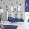 Παπλωματοθήκη Βαμβακερή Κούνιας 120x160εκ. Space 189 Blue DimCol24home