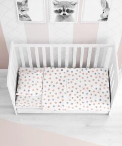 Παπλωματοθήκη Βαμβακερή Κούνιας 120x160εκ. Star 103 Grey Dimcol24home