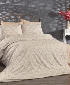 Παπλωματοθήκη Εμπριμέ Polycotton Μονή 160x240εκ. Οφηλία 275 Beige DimCol24home