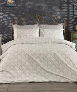 Παπλωματοθήκη Εμπριμέ Polycotton Μονή 160x240εκ. Οφηλία 276 Grey DimCol24home