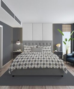 Παπλωματοθήκη Φανελένια Μονή 160x240εκ. Diamond 328 Grey DimCol24home