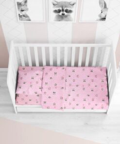 Παπλωματοθήκη Κούνιας 120x160εκ. Panda 111 Pink Dimcol24home