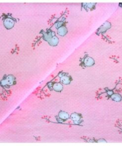 Παπλωματοθήκη Μπεμπέ Φανελένια 120x160εκ. Birds 15 Pink Dimcol24home