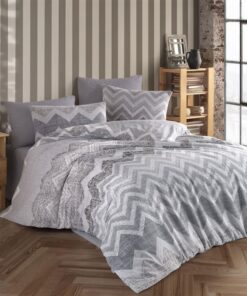 Παπλωματοθήκη Polycotton Εμπριμέ Μονή Αθηνά 405 160X240 Grey DimCol24home