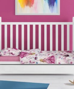 Παπλωματοθήκη Polycotton Κούνιας 120x160εκ. Princess 390 Pink Dimcol24home