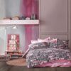 Παπλωματοθήκη Polycotton Μονή 160x240εκ. Αγάπη 299 Grey-Lila Dimcol24home