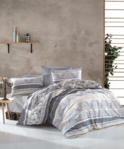 Παπλωματοθήκη Polycotton Μονή 160x240εκ. Ανδρομάχη 317 Grey Dimcol24home