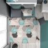 Παπλωματοθήκη Polycotton Μονή 160x240εκ. Hexagon 395 Grey Dimcol24home