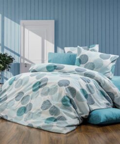 Παπλωματοθήκη Polycotton Μονή 160x240εκ. Κοραλία 467 Petrol DimCol24home