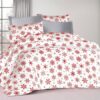 Παπλωματοθήκη Polycotton Μονή 160x240εκ. Snowflake 462 White-Red DimCol24home