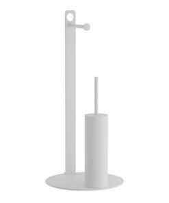 Πιγκάλ Με Χαρτοθήκη Ανοξείδωτο Matt White Pam & Co Φ28x60εκ. 4-400-03324home