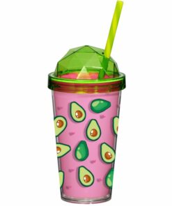 Ποτήρι Με Διπλό Τοίχωμα & Καλαμάκι Avocado 540ml Veltihome 1613424home