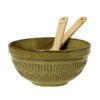 Σαλατιέρα Stoneware Με Σετ Κουτάλες Bamboo 23x13εκ. Cottage Light CRYSPO TRIO 37.075.9024home