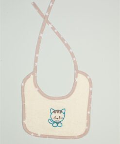 Σαλιάρα Βαμβακερή Με Κέντημα Kitty 138 25X25 Εκρού DimCol24home