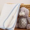 Σελτεδάκι Bebe Αδιάβροχο Βαμβακερό 60x100εκ. 32 Λευκό-Σιελ DimCol24home