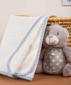 Σελτεδάκι Bebe Αδιάβροχο Βαμβακερό 60x100εκ. 32 Λευκό-Σιελ DimCol24home
